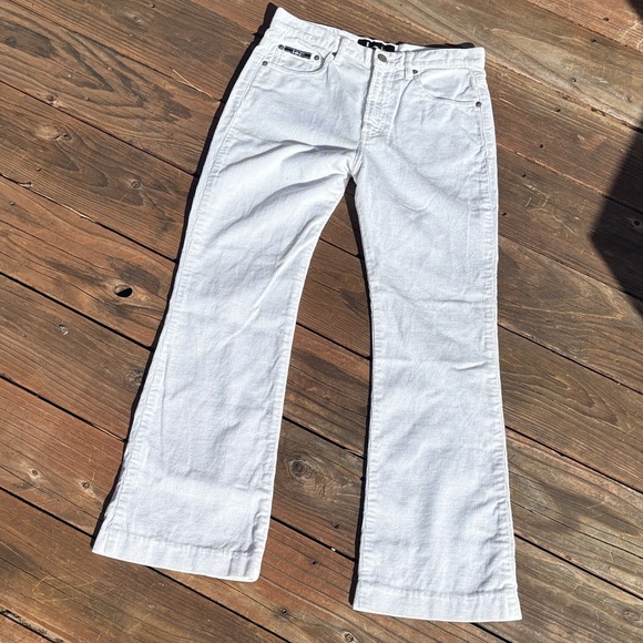 lei Pants - LEI Y2K White Corduroy Pants
